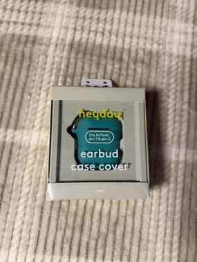 heyday Teal Earbud Case Cover with Clip for AirPods Gen 1 & 2